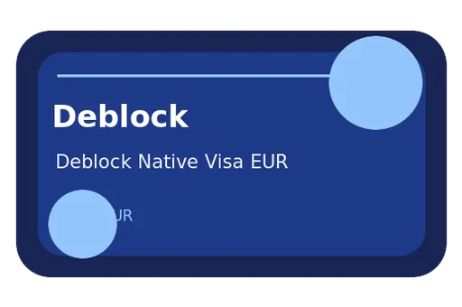 Deblock Native Native Visa EUR card