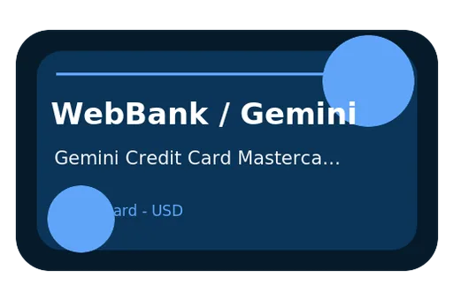 Gemini Credit Card Mastercard USD Crypto Rewards Mastercard USD card