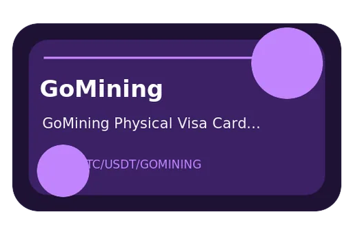 GoMining Physical Visa Card Crypto Visa BTC card