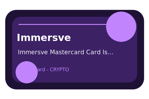 Immersve Mastercard Card Issuing Mastercard CRYPTO card