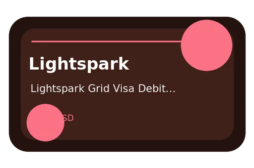 Lightspark Grid Visa Debit Card Issuing Visa USD card